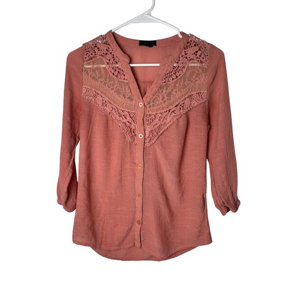 Mine Brand Melon Boho Blouse Small - Picture 1 of 5
